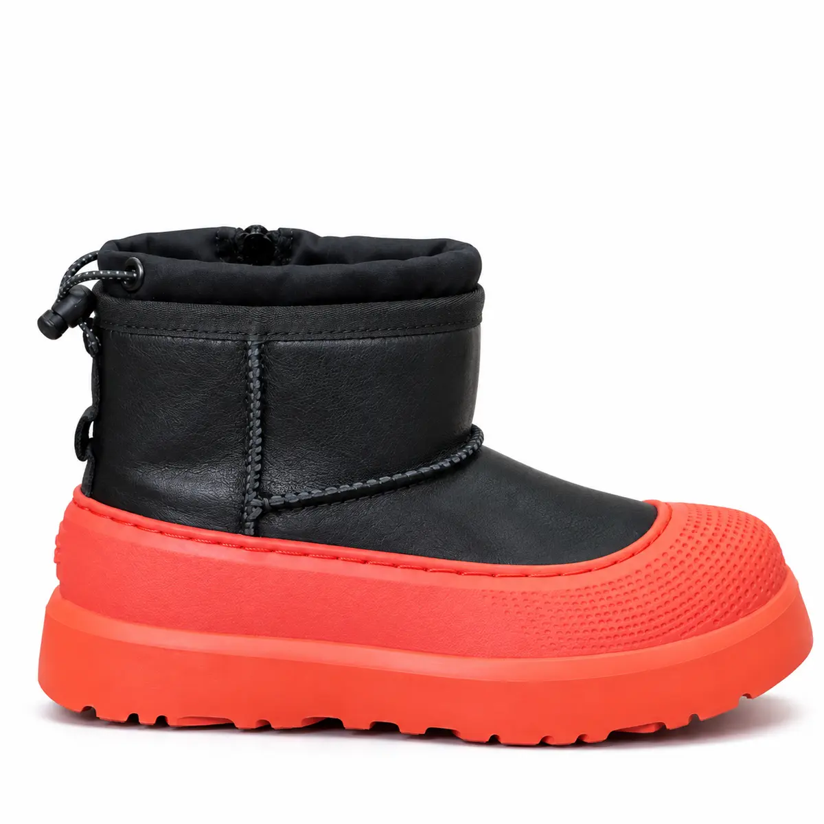 UGG Kids Mini Weather Hybrid Black Leather Orange — Black Leather Orange