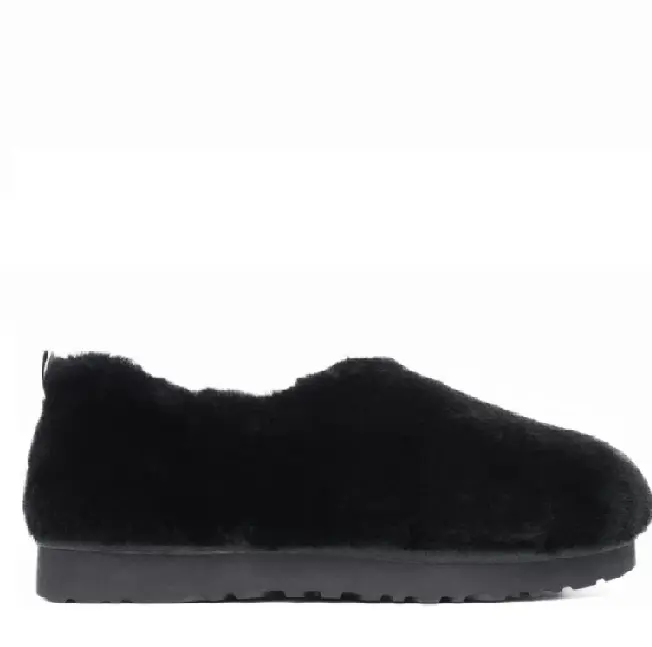 UGG Hailey Fluff Slippers — Black
